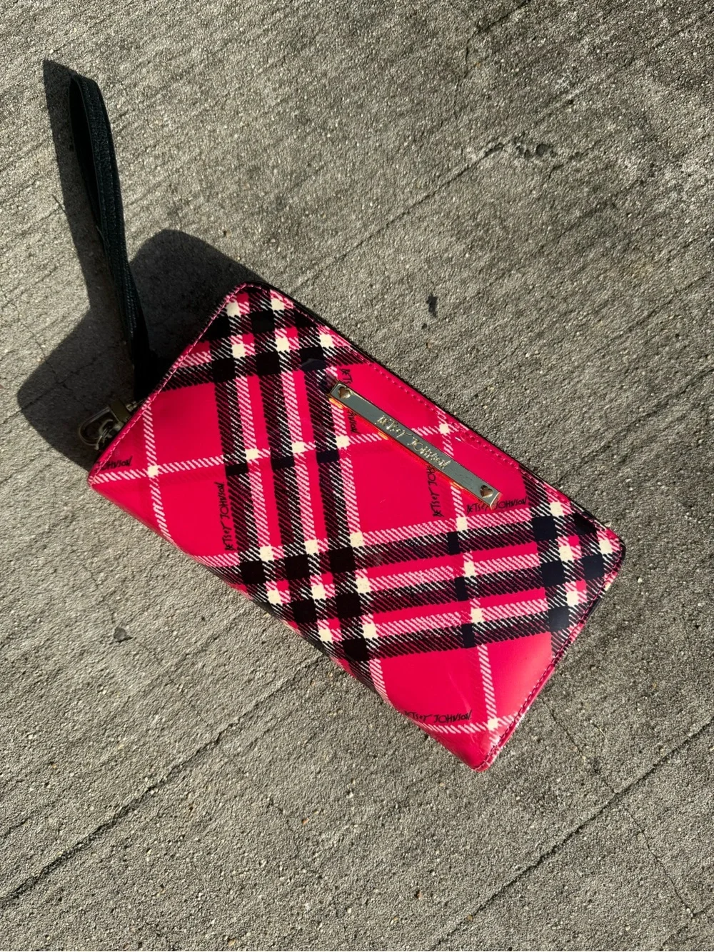 Vera Bradley Hot Pink Plaid Wristlet